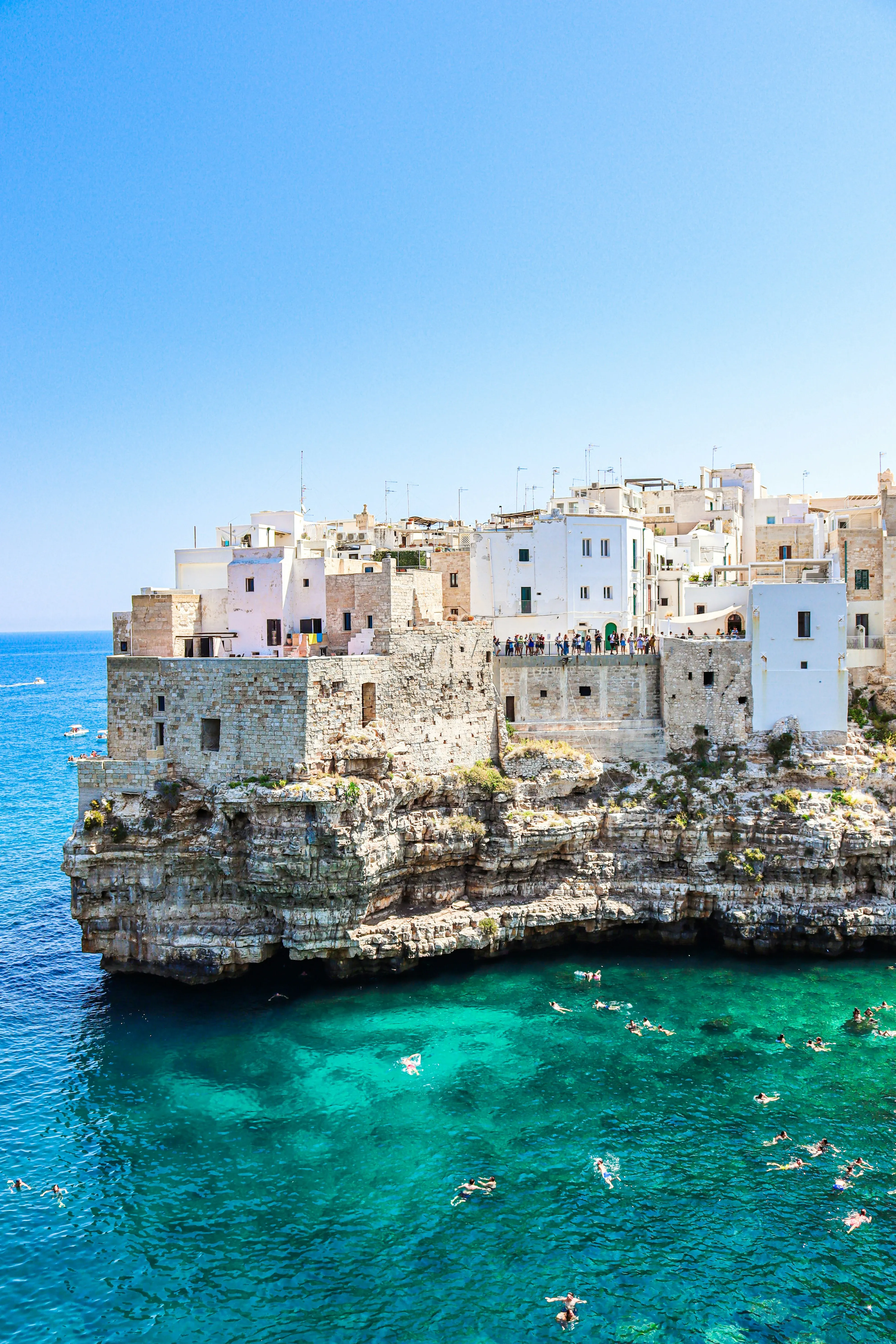 The famous cliffs of Polignano a Mare