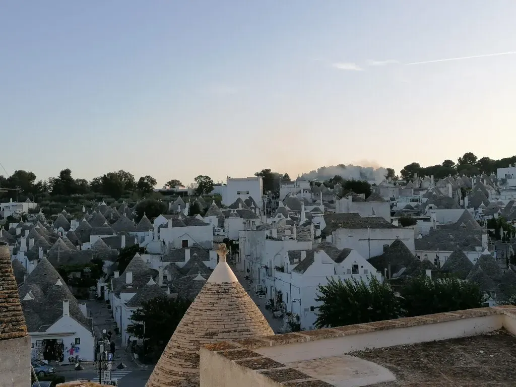 A panoramic view of the famous trullis of Alberobello